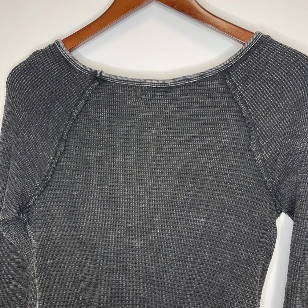 Able Dress M Gray Aztec Waffleknit Long Sleeve Stretch - Picture 9 of 10